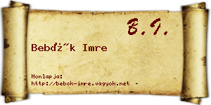 Bebők Imre névjegykártya
