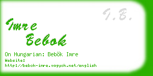 imre bebok business card