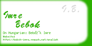 imre bebok business card